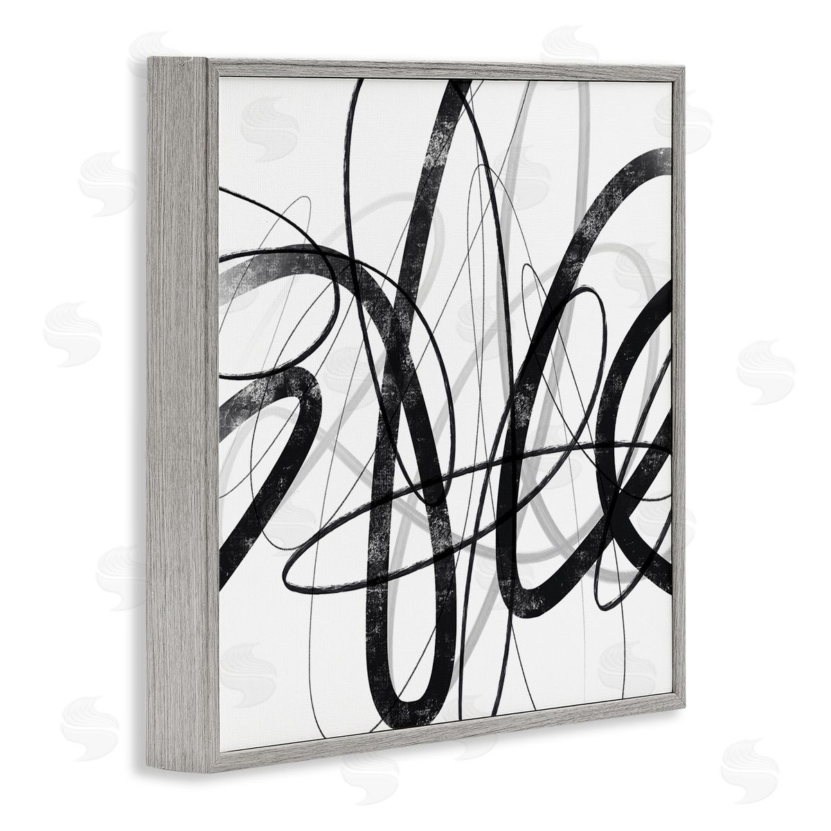 Lisa Ridgers Abstract Fluid Brush Strokes Distressed Pattern Gray Framed Glicee Wall Art Print