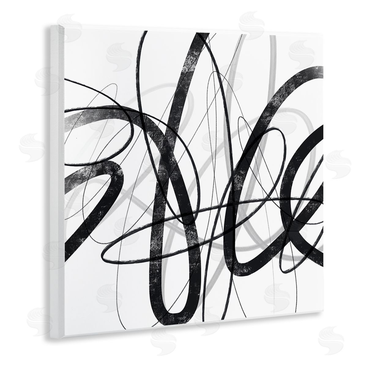 Lisa Ridgers Abstract Fluid Brush Strokes Distressed Pattern Wooden Wall Plaque Art Print