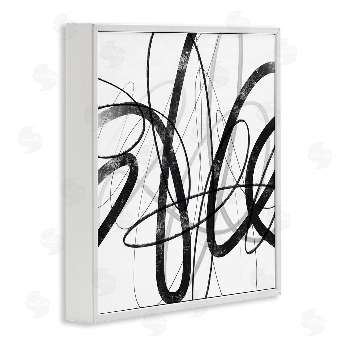 Lisa Ridgers Abstract Fluid Brush Strokes Distressed Pattern White Framed Glicee Wall Art Print