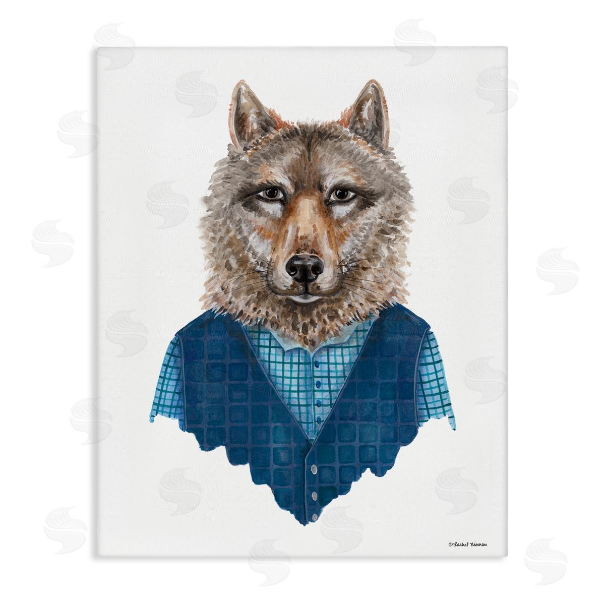 Rachel Nieman Wolf In Human Clothing Plaid Patterned Shirt Vest