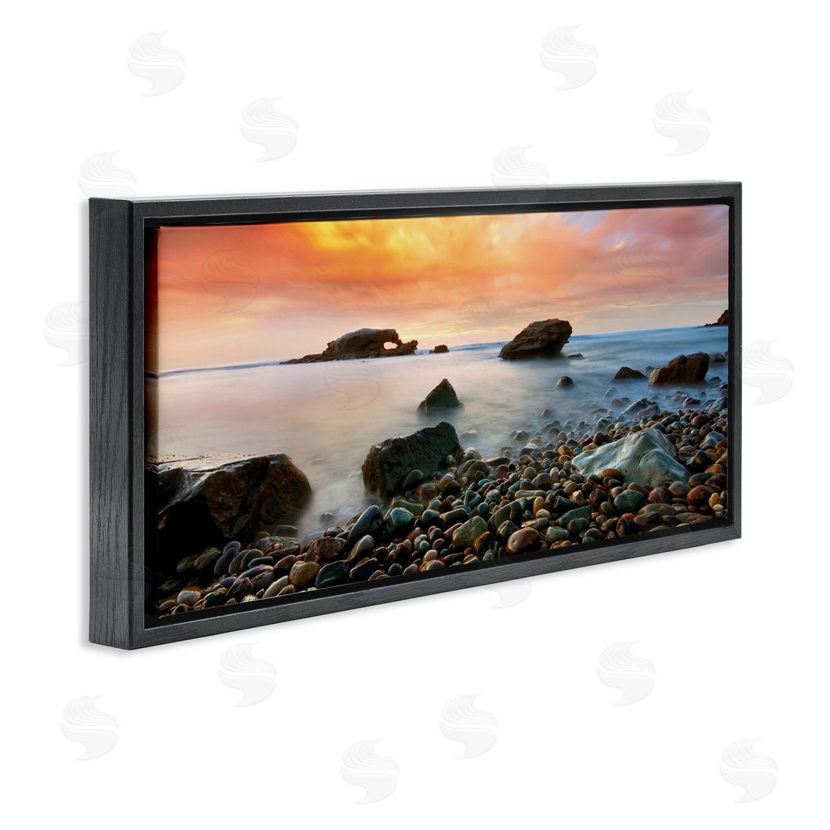 Lee Sie Rocks On Misty Beach Warm Sunrise Sky