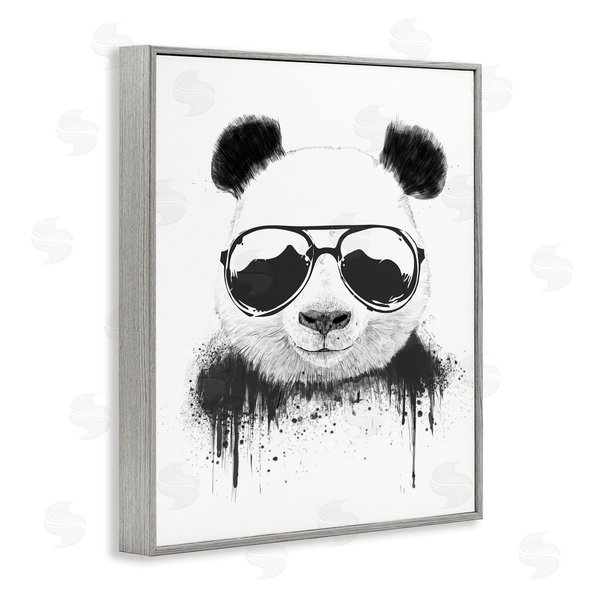 Balazs Solti Cool Panda Sunglasses Black And White Paint Drip