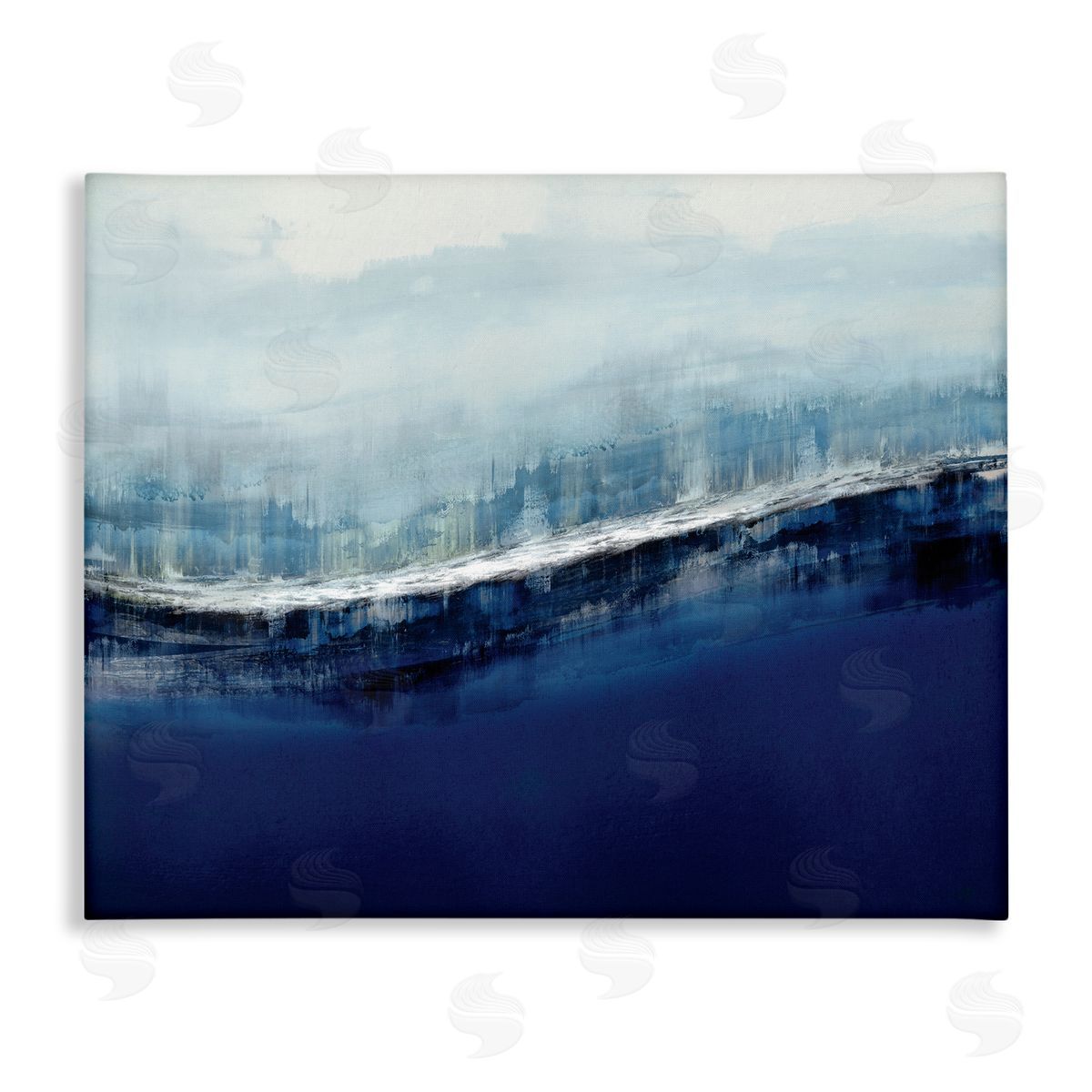 Jake Messina Abstract Ocean Waves Blue Stormy Sky 