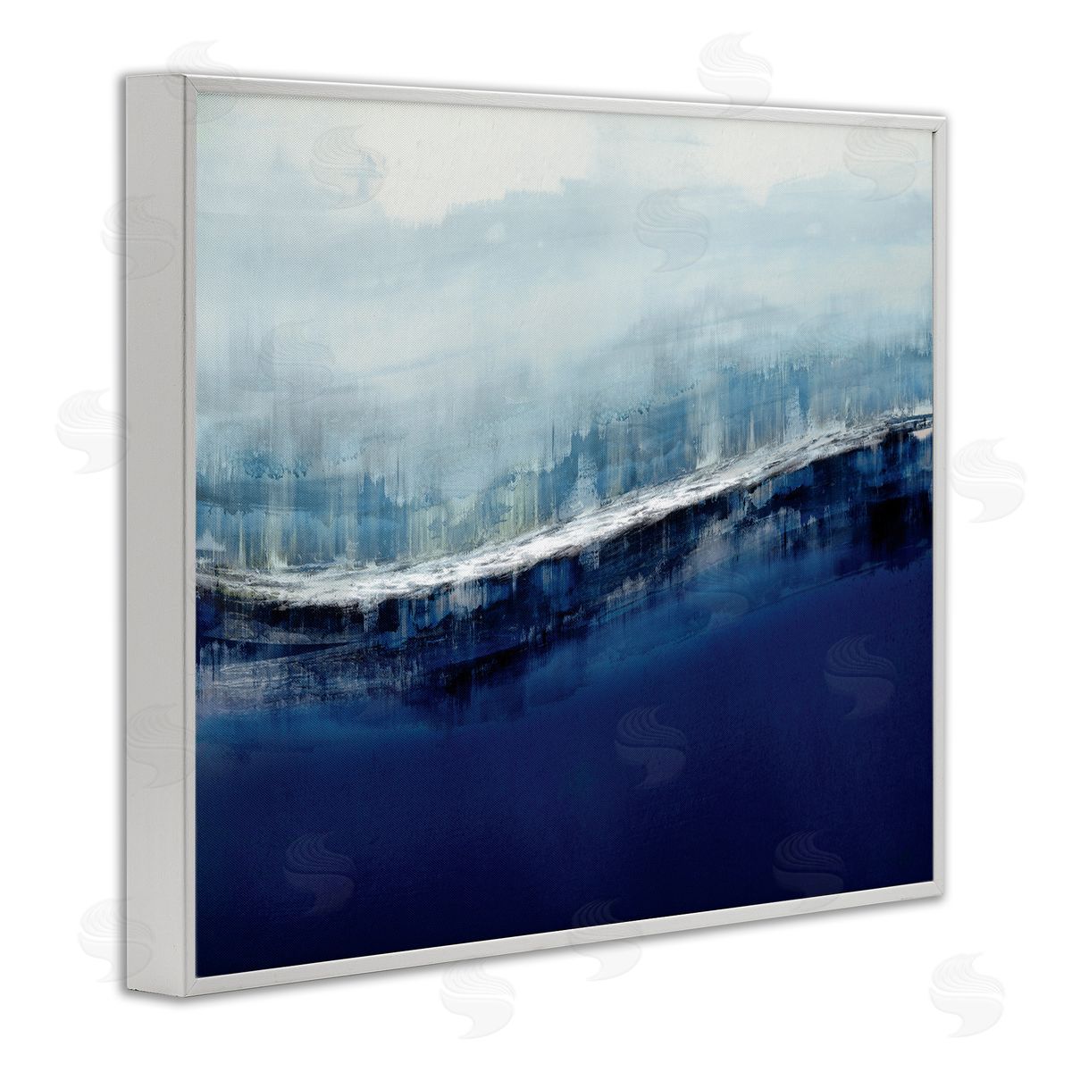 Jake Messina Abstract Ocean Waves Blue Stormy Sky 