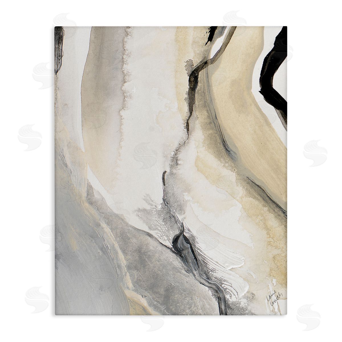 Lanie Loreth Abstract Paint Strokes Fluid Beige Movement