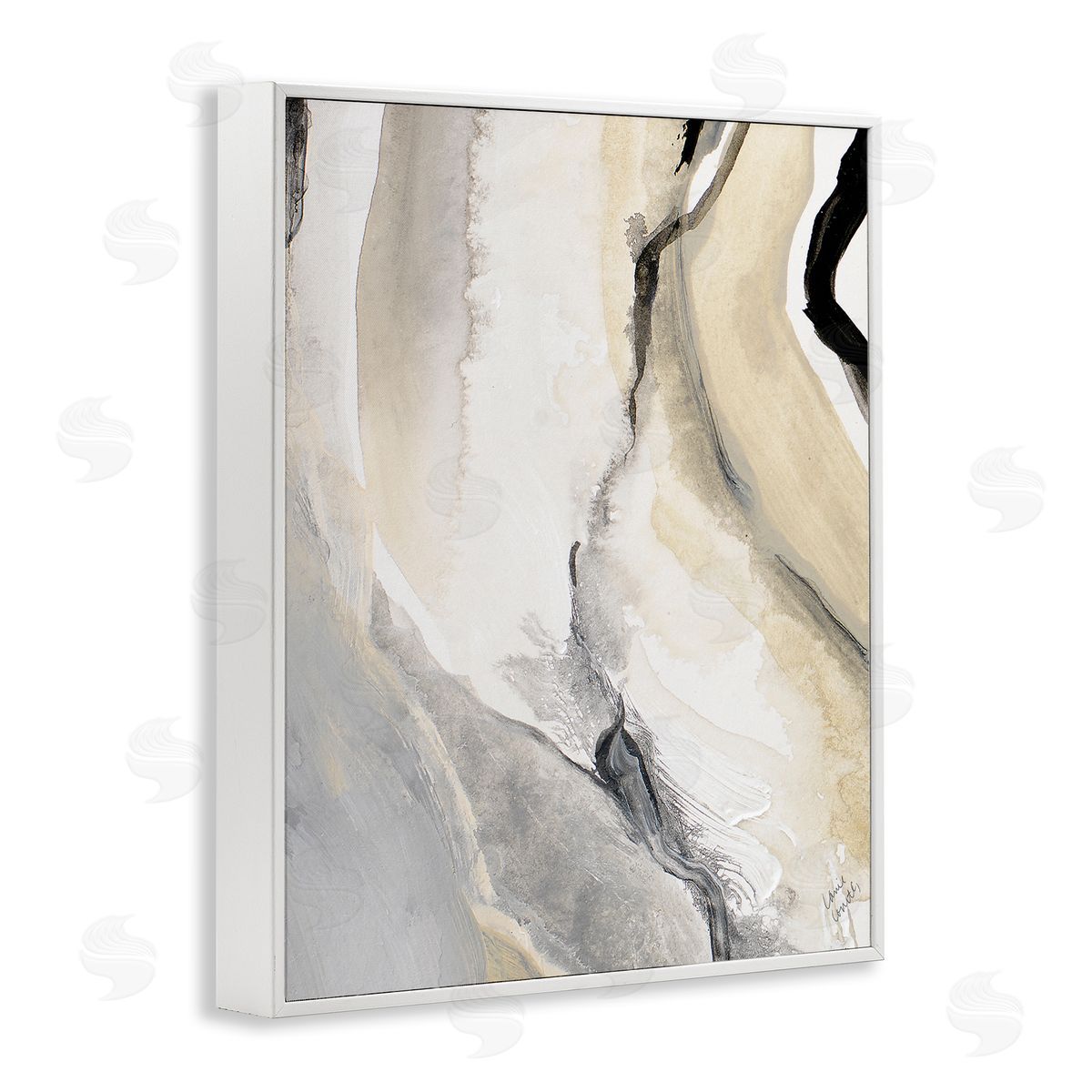 Lanie Loreth Abstract Paint Strokes Fluid Beige Movement
