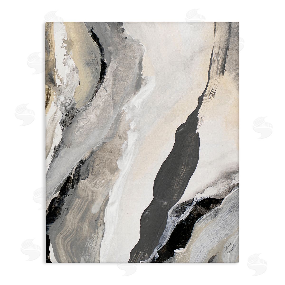 Lanie Loreth Paint Stroke Movement Abstraction Grey Beige 
