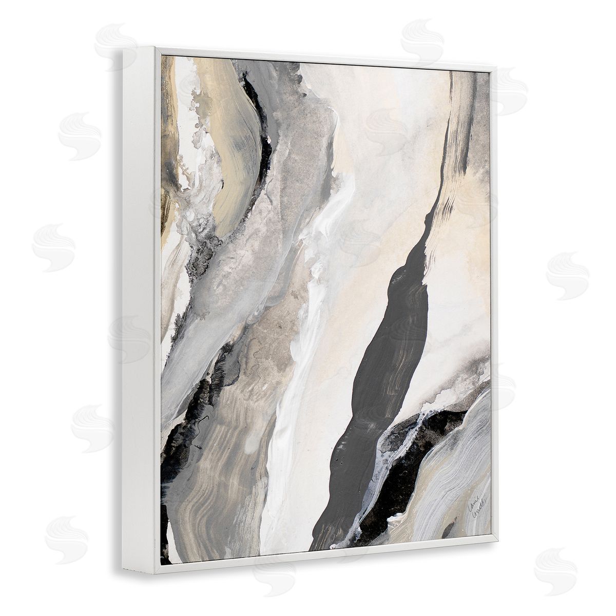 Lanie Loreth Paint Stroke Movement Abstraction Grey Beige 