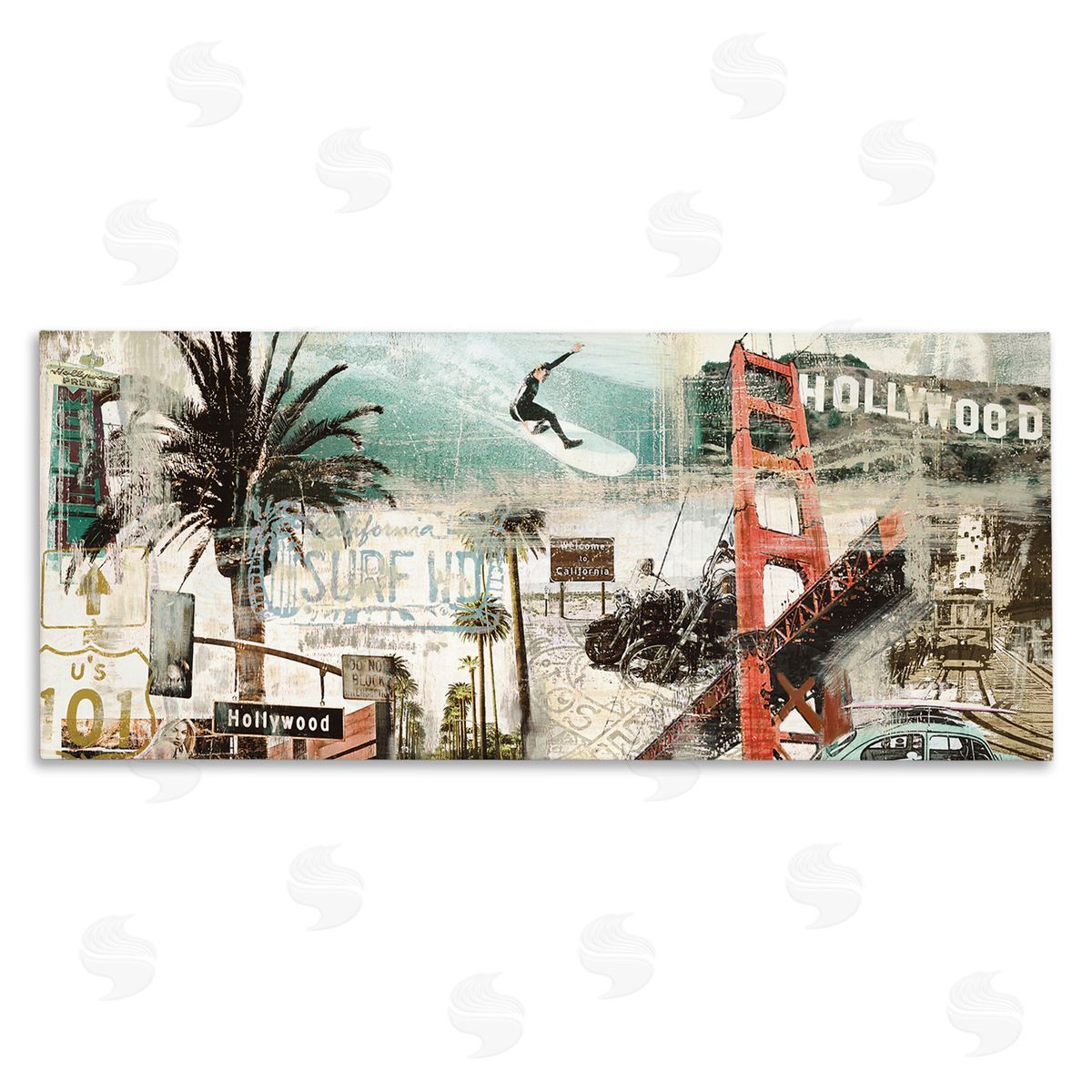 Tyler Burke Vintage California Collage Urban City Landmarks