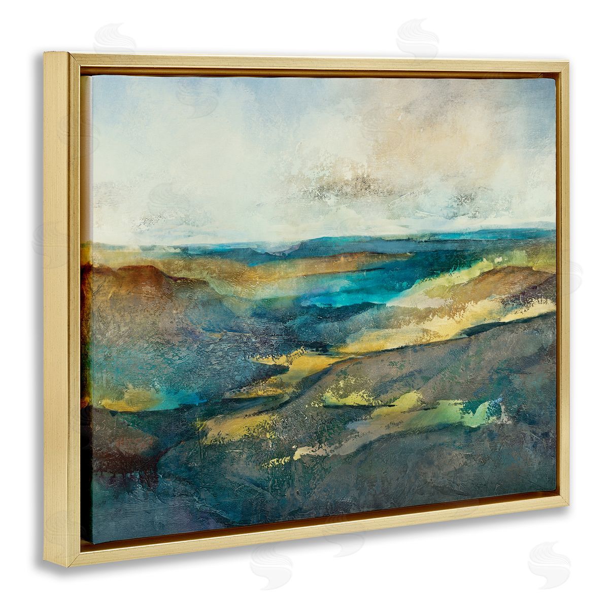 Scott Brems Abstract Nautical Cliff Landscape Blue Green Hills