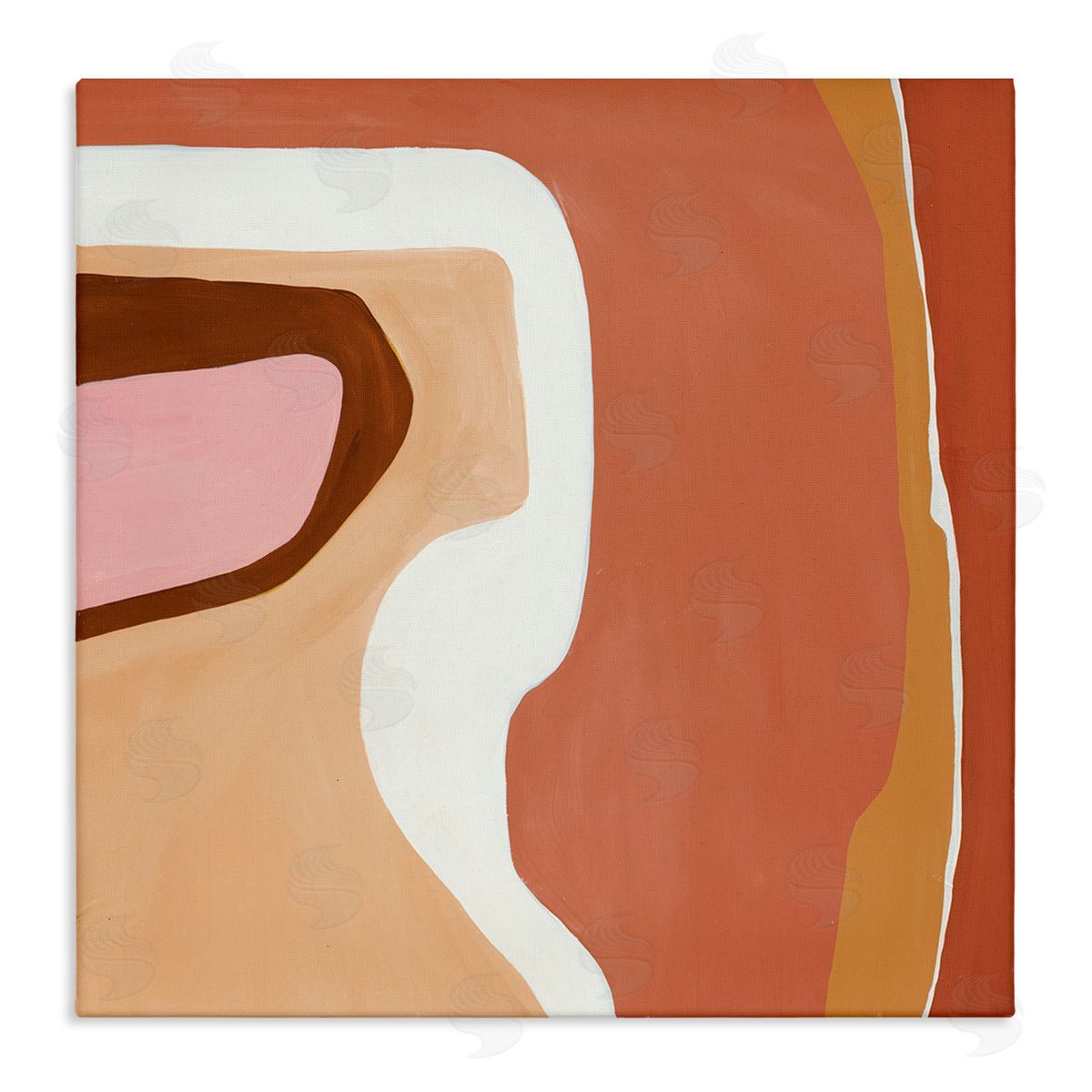 Ruth Fromstein Desert Inspired Abstraction Pink Red Beige Stretched Canvas Wall Art Print