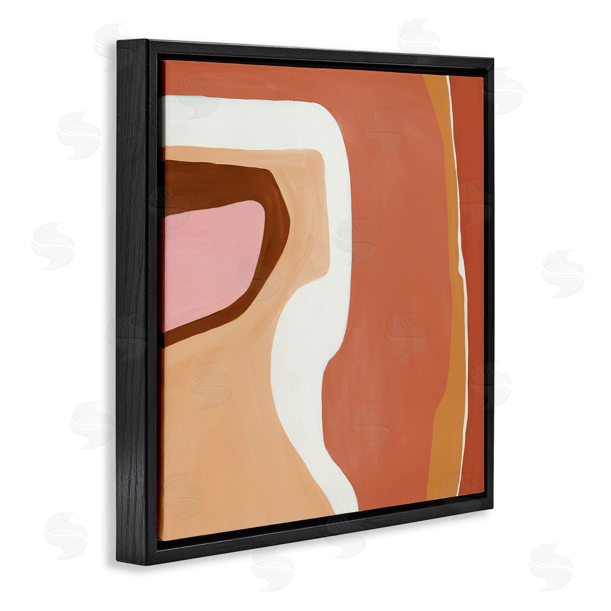 Ruth Fromstein Desert Inspired Abstraction Pink Red Beige Black Floating Frame Canvas Wall Art Print