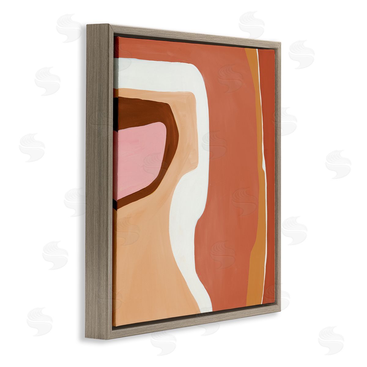 Ruth Fromstein Desert Inspired Abstraction Pink Red Beige Brown Floating Frame Canvas Wall Art Print