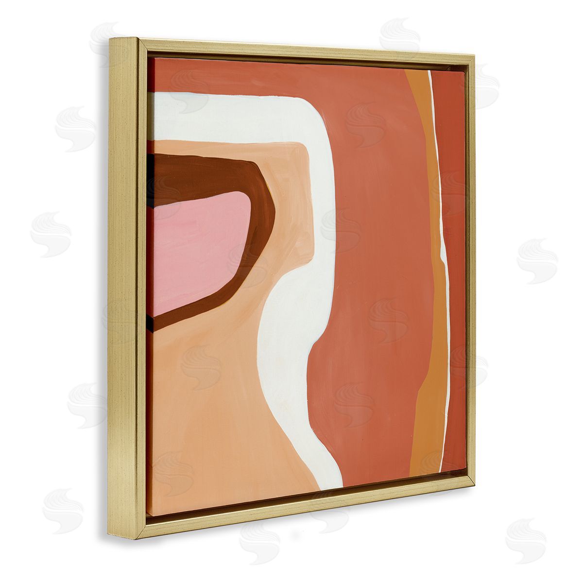 Ruth Fromstein Desert Inspired Abstraction Pink Red Beige Gold Floating Frame Canvas Wall Art Print
