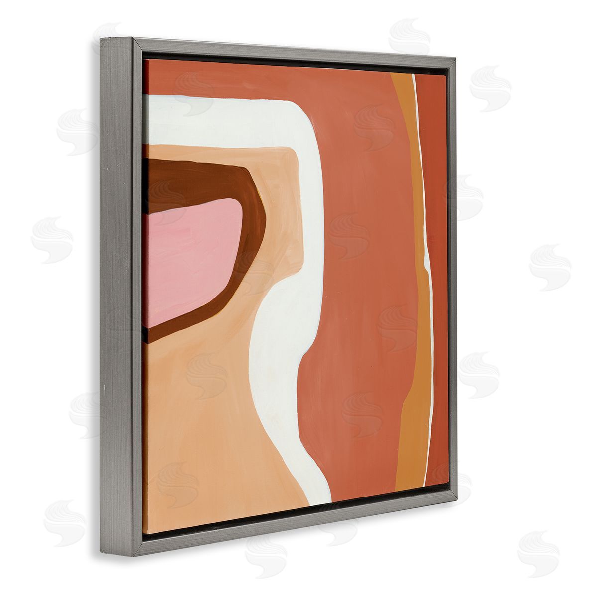 Ruth Fromstein Desert Inspired Abstraction Pink Red Beige Gray Floating Frame Canvas Wall Art Print