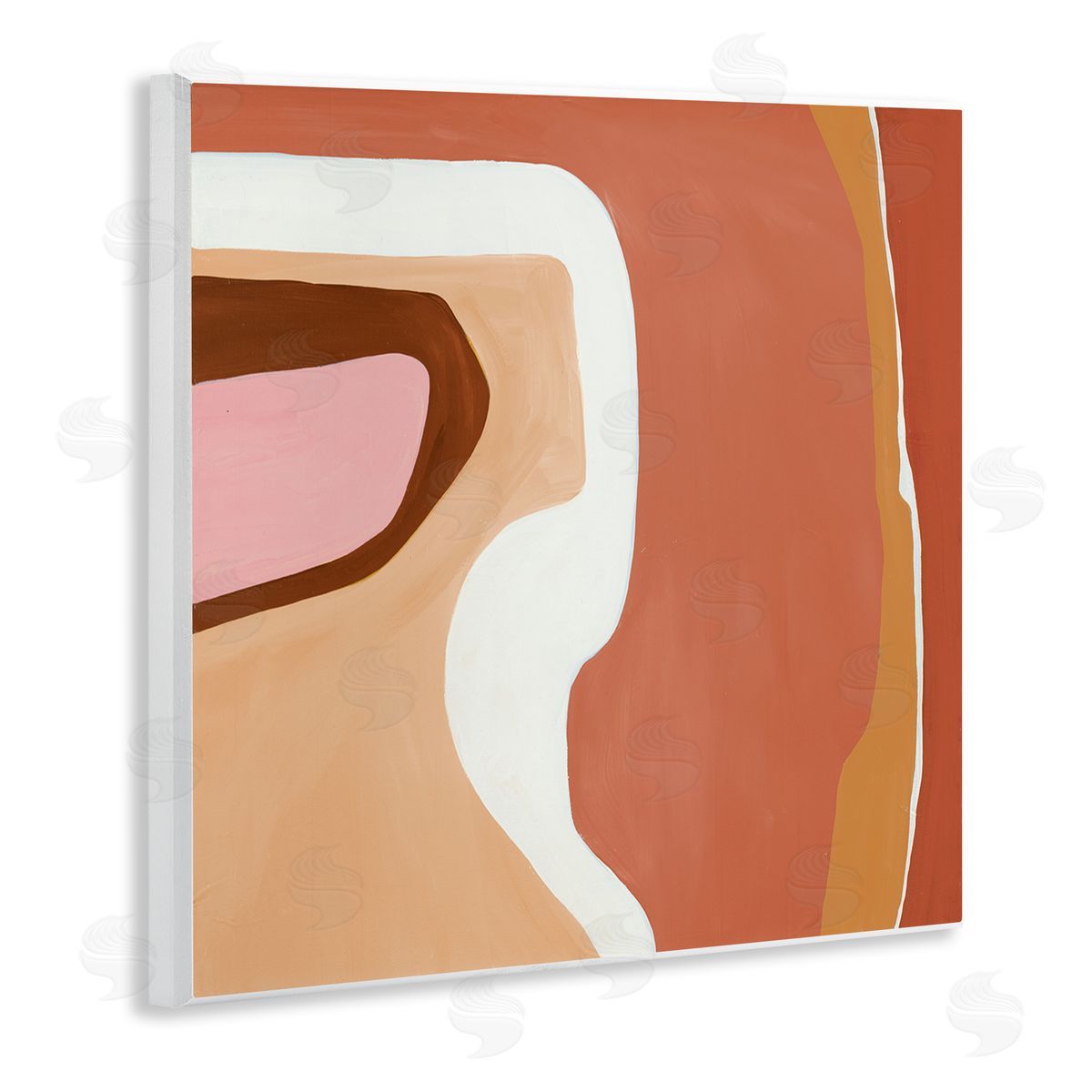 Ruth Fromstein Desert Inspired Abstraction Pink Red Beige Wooden Wall Plaque Art Print