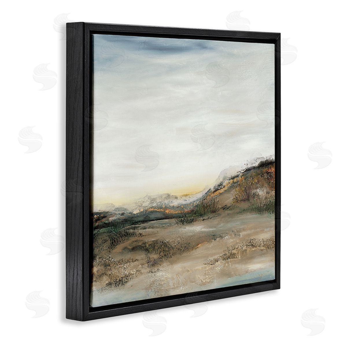Ruth Fromstein Desert Landscape Abstraction Rustic Mountain Range Black Floating Frame Canvas Wall Art Print