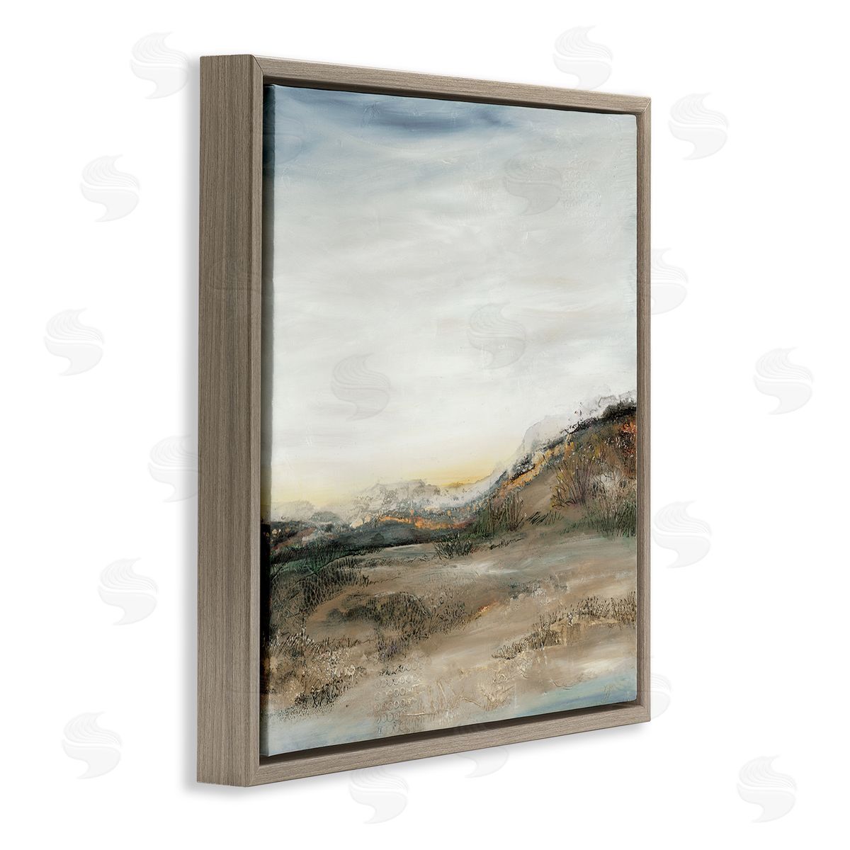 Ruth Fromstein Desert Landscape Abstraction Rustic Mountain Range Brown Floating Frame Canvas Wall Art Print
