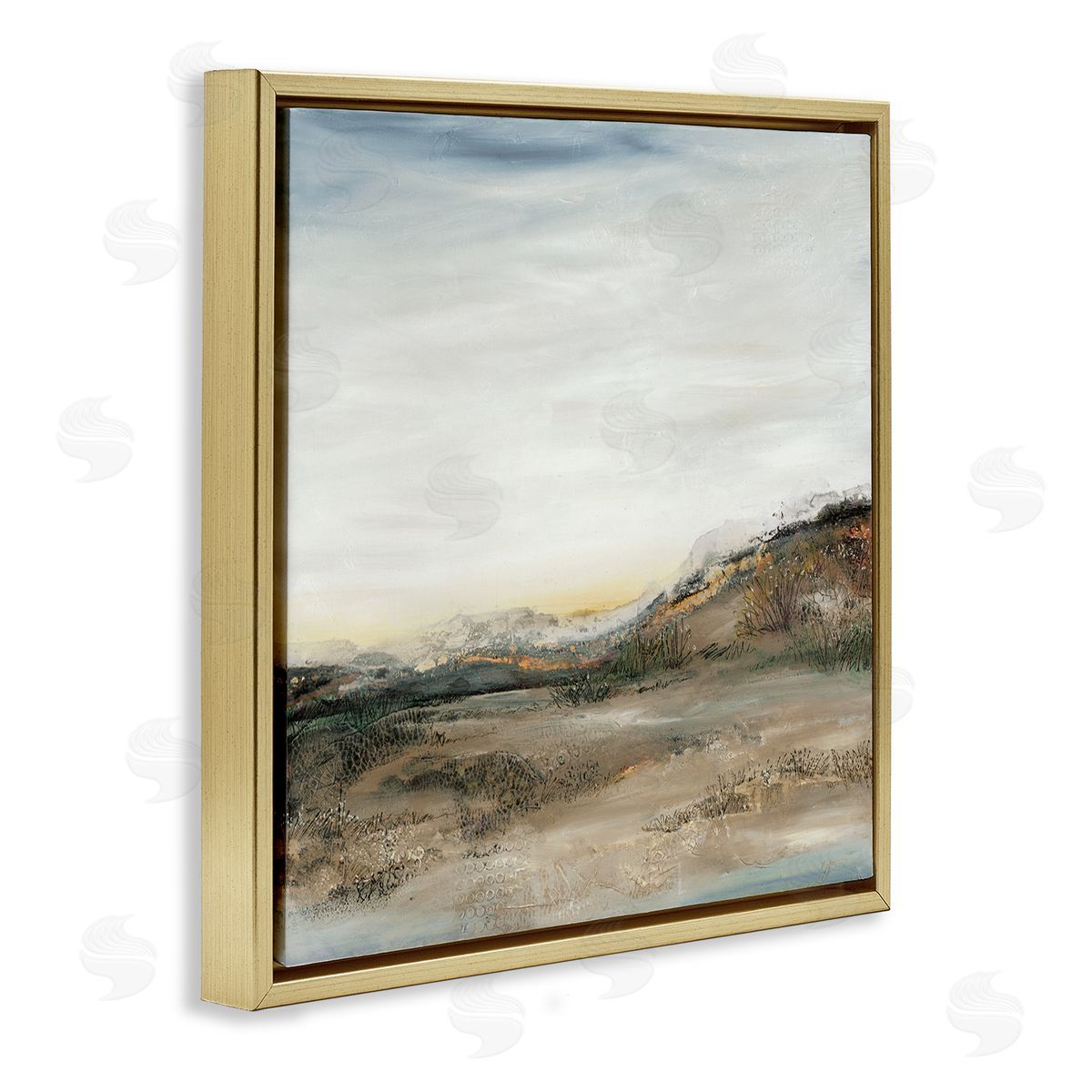 Ruth Fromstein Desert Landscape Abstraction Rustic Mountain Range Gold Floating Frame Canvas Wall Art Print