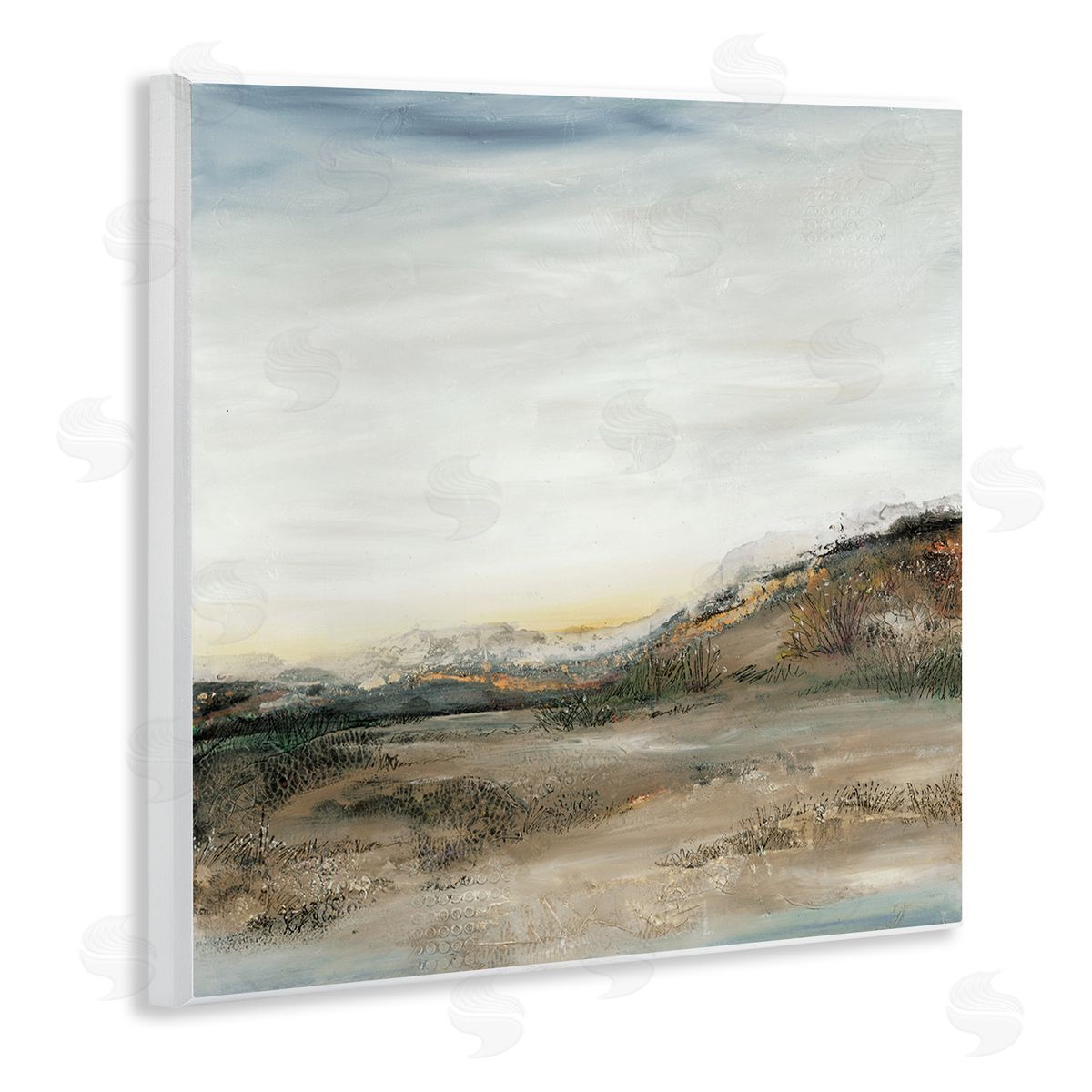 Ruth Fromstein Desert Landscape Abstraction Rustic Mountain Range Wooden Wall Plaque Art Print