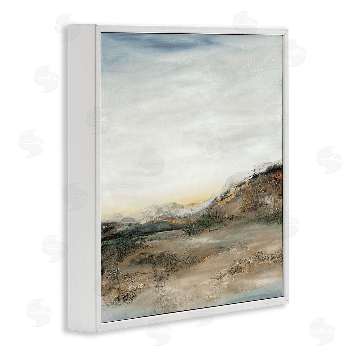 Ruth Fromstein Desert Landscape Abstraction Rustic Mountain Range White Framed Glicee Wall Art Print