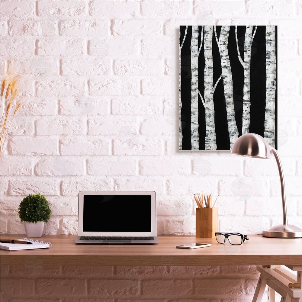 Ruth fr_sideomstein Black White Modern Birch Trees Dark Forest