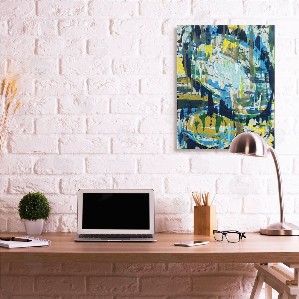 Jeff Iorillo Surreal Abstract Shapes Blue Green Brush Strokes