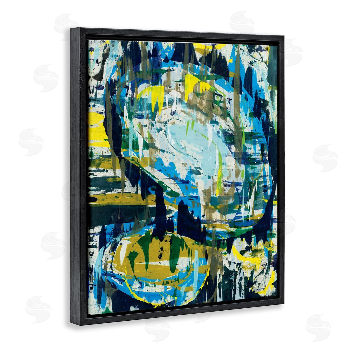 Jeff Iorillo Surreal Abstract Shapes Blue Green Brush Strokes