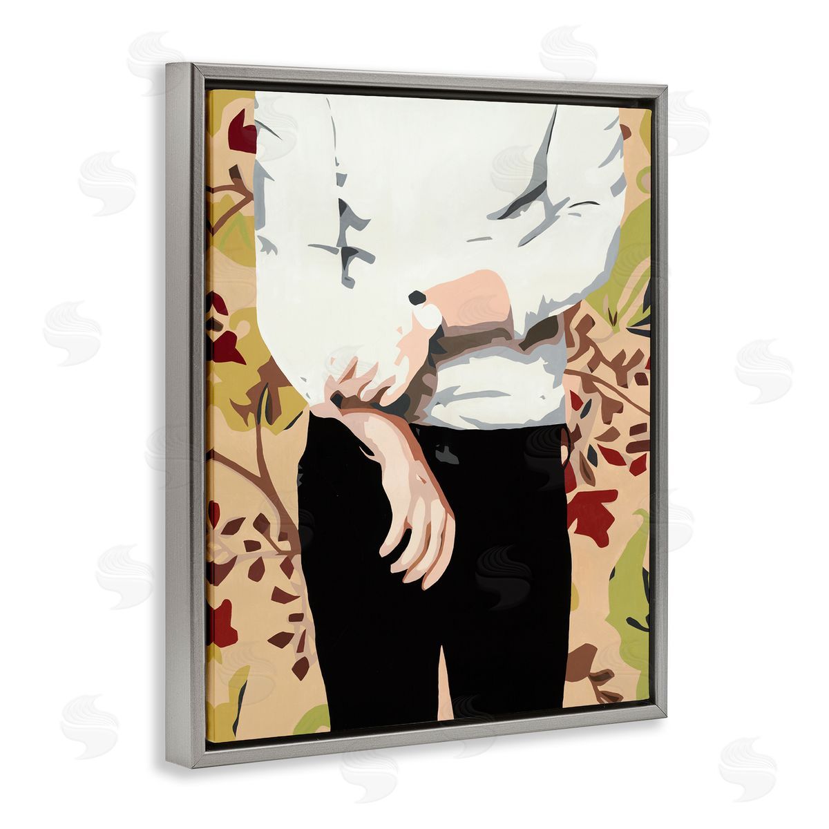 Beth Ann Lawson Glam Man Rolling Up Sleeve over Floral Pattern