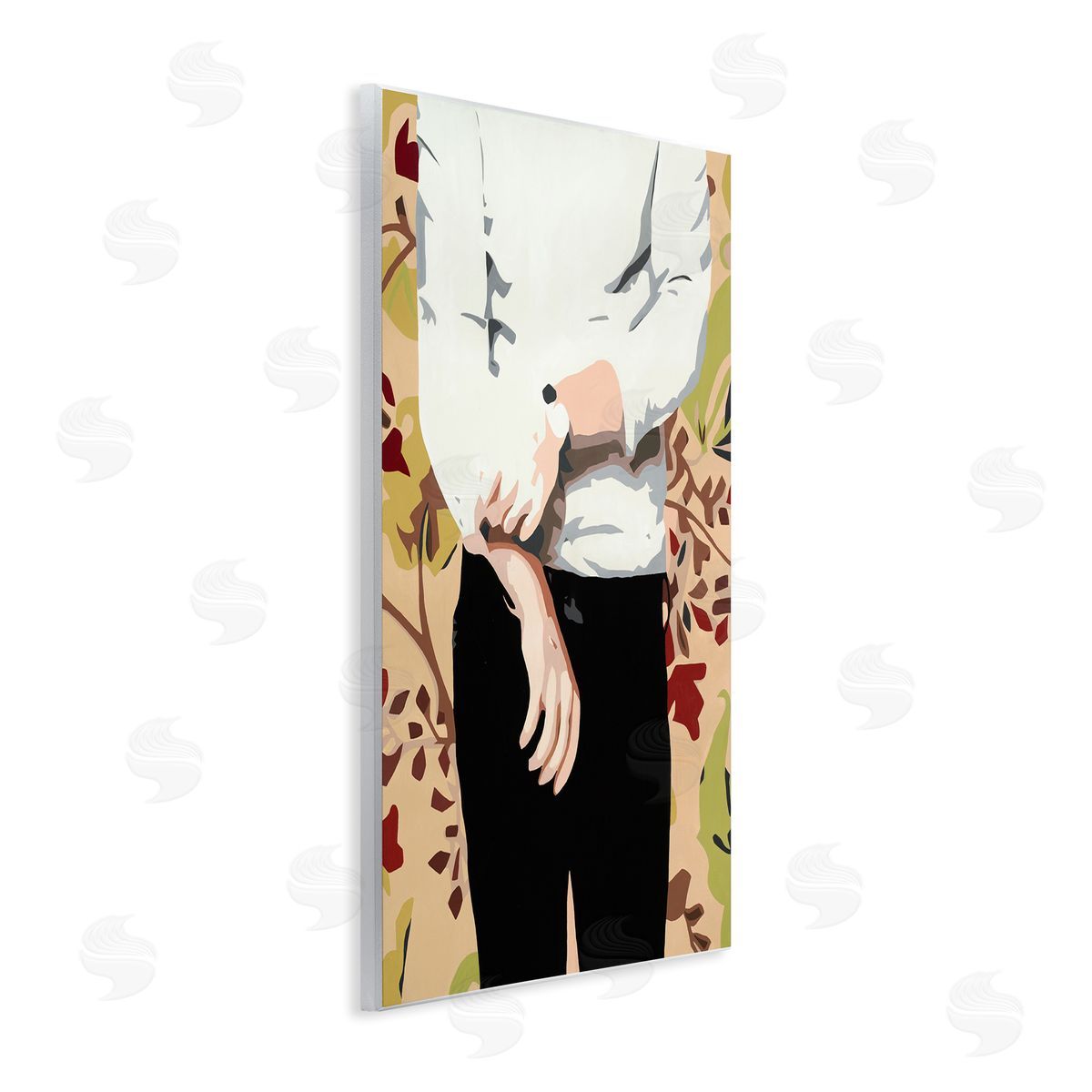 Beth Ann Lawson Glam Man Rolling Up Sleeve over Floral Pattern