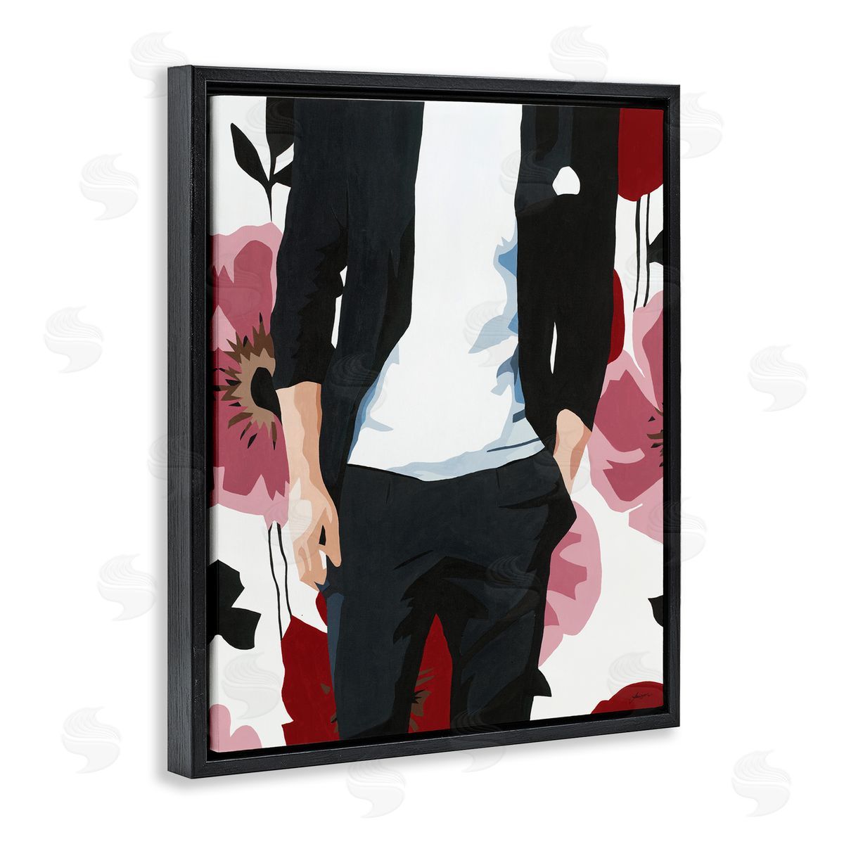 Beth Ann Lawson Men's Casual Fashion Suit Pink Floral Pattern