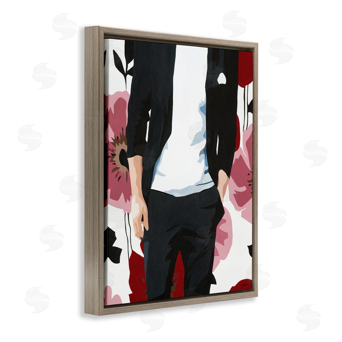 Beth Ann Lawson Men's Casual Fashion Suit Pink Floral Pattern