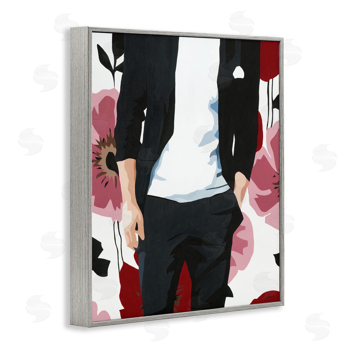 Beth Ann Lawson Men's Casual Fashion Suit Pink Floral Pattern