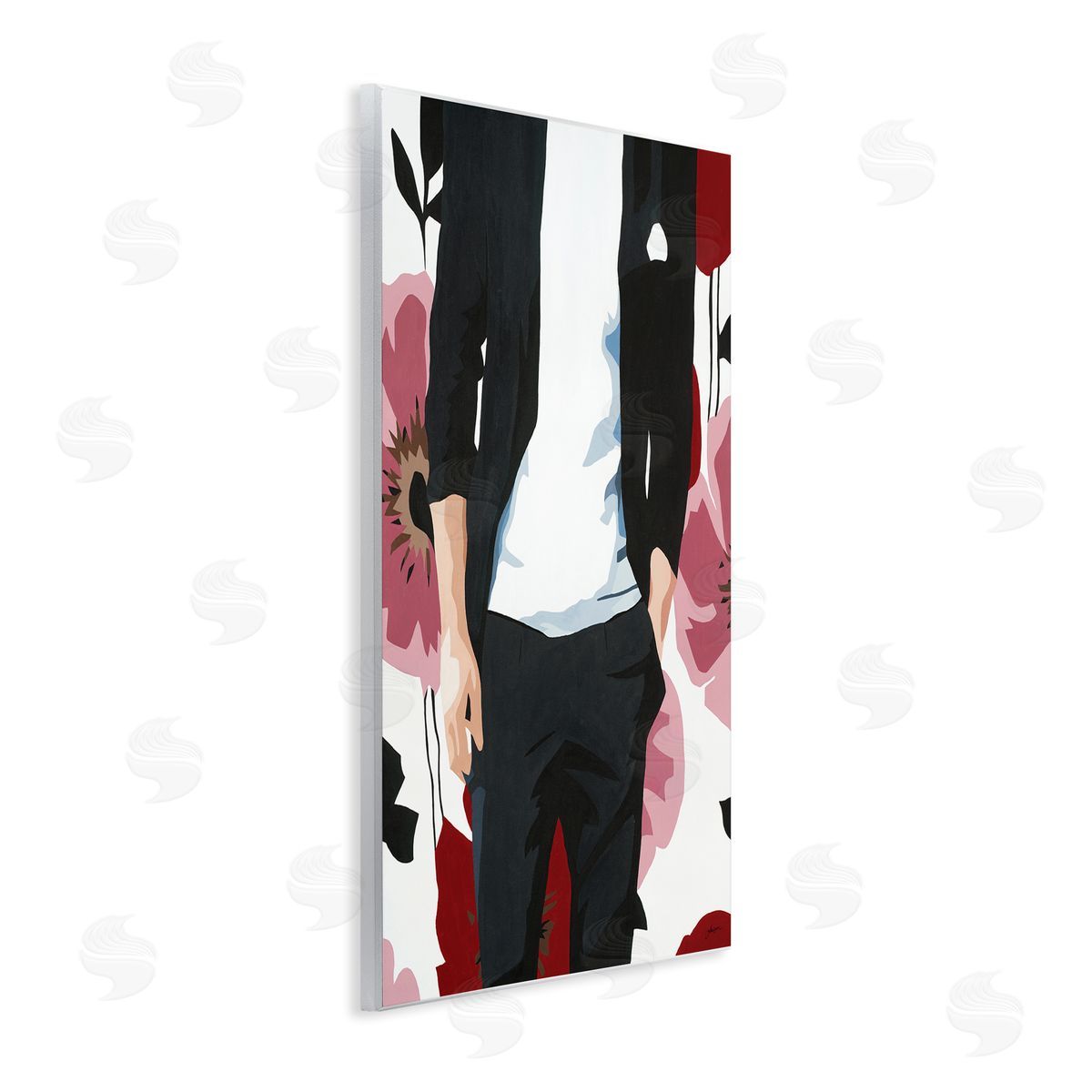 Beth Ann Lawson Men's Casual Fashion Suit Pink Floral Pattern