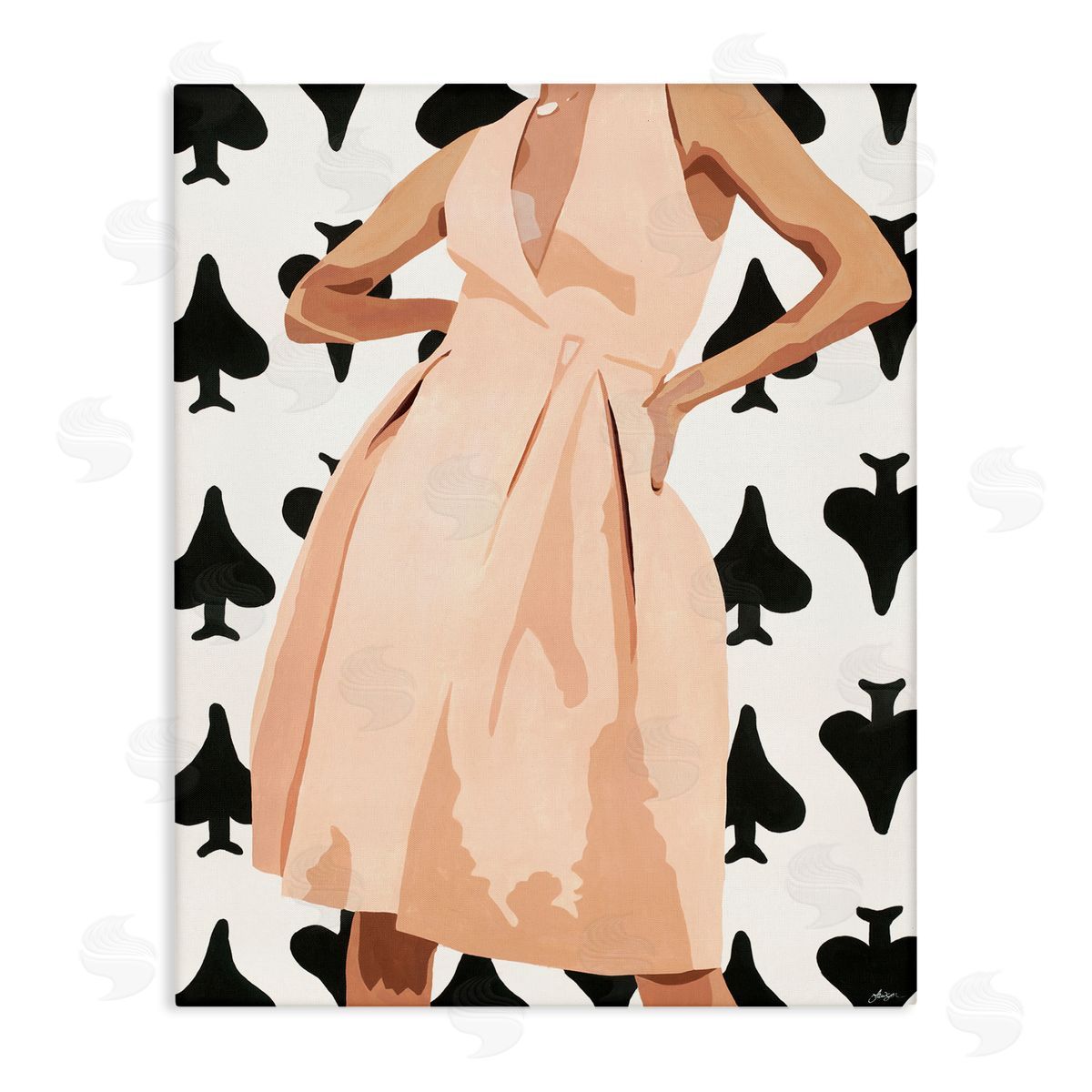 Beth Ann Lawson Women's Fashion Dress over Spade Symbol Pattern