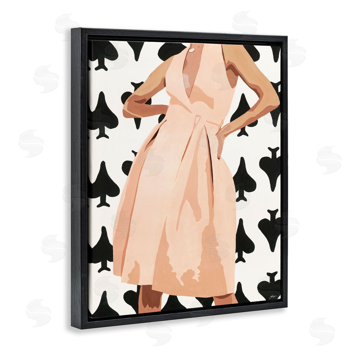 Beth Ann Lawson Women's Fashion Dress over Spade Symbol Pattern