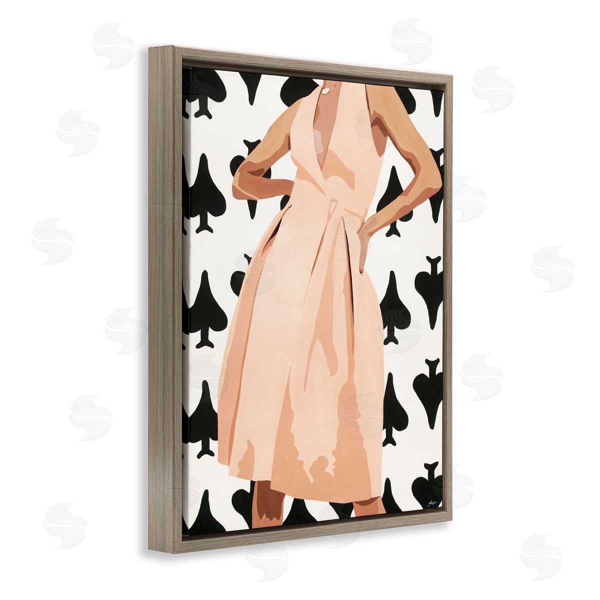 Beth Ann Lawson Women's Fashion Dress over Spade Symbol Pattern