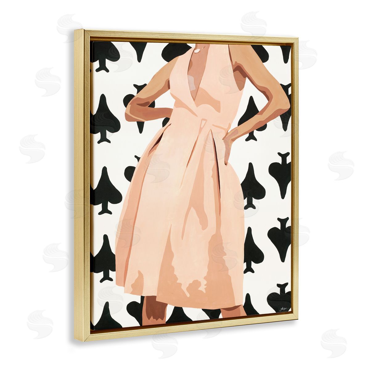 Beth Ann Lawson Women's Fashion Dress over Spade Symbol Pattern