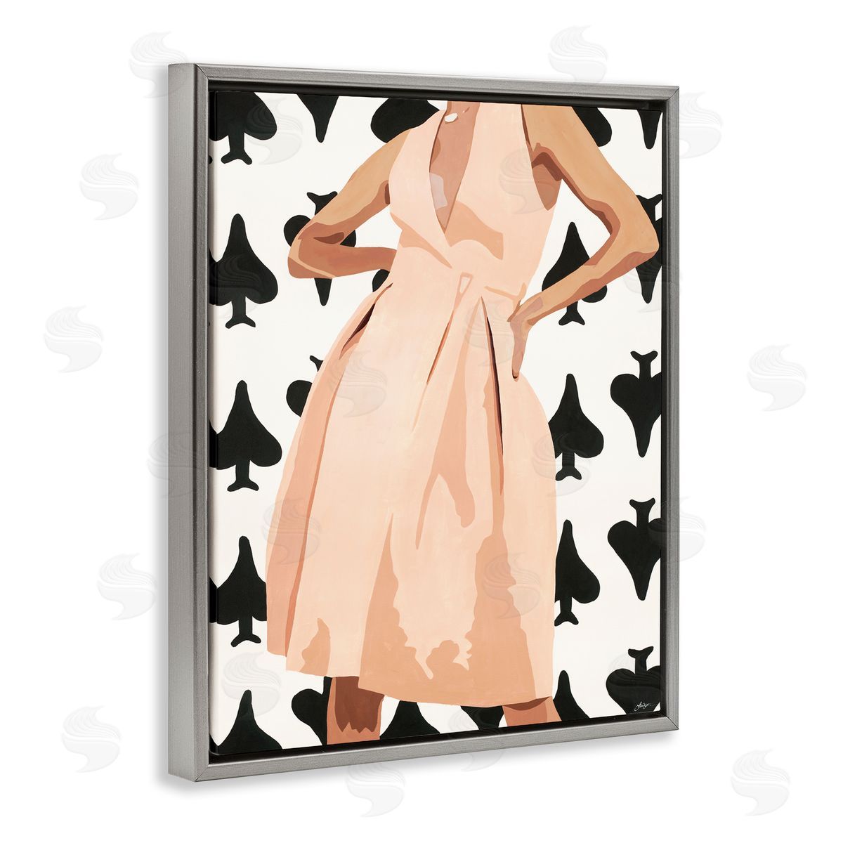 Beth Ann Lawson Women's Fashion Dress over Spade Symbol Pattern