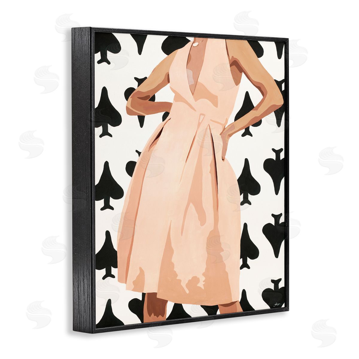 Beth Ann Lawson Women's Fashion Dress over Spade Symbol Pattern