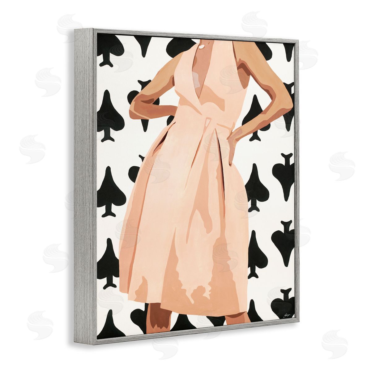 Beth Ann Lawson Women's Fashion Dress over Spade Symbol Pattern