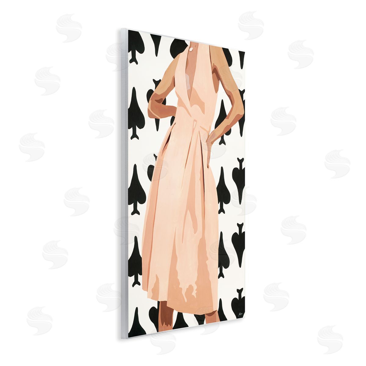 Beth Ann Lawson Women's Fashion Dress over Spade Symbol Pattern