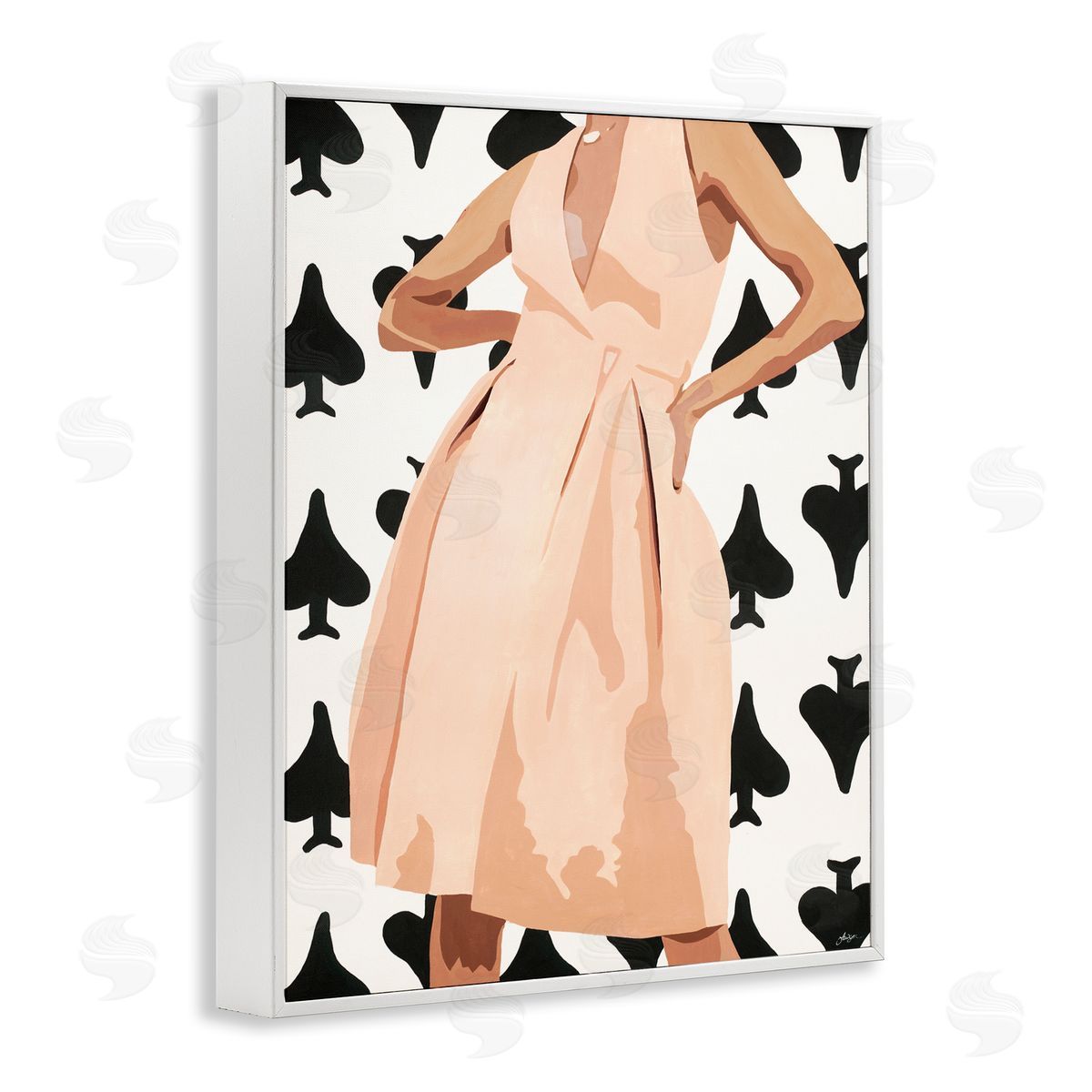Beth Ann Lawson Women's Fashion Dress over Spade Symbol Pattern
