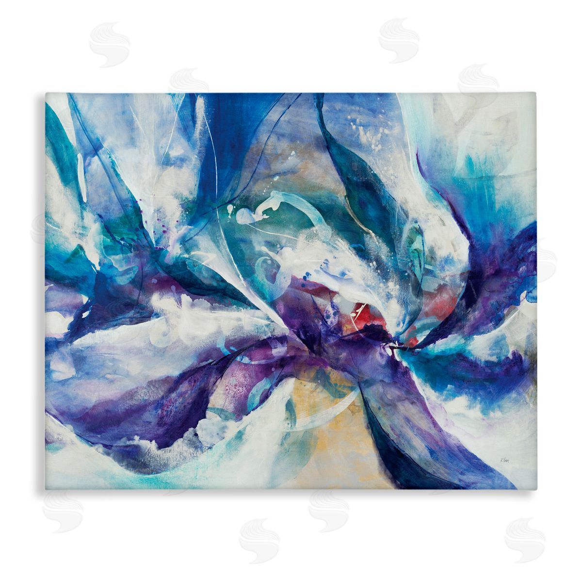 K. Nari Underwater Scene Abstract Swirling Blue Purple Details