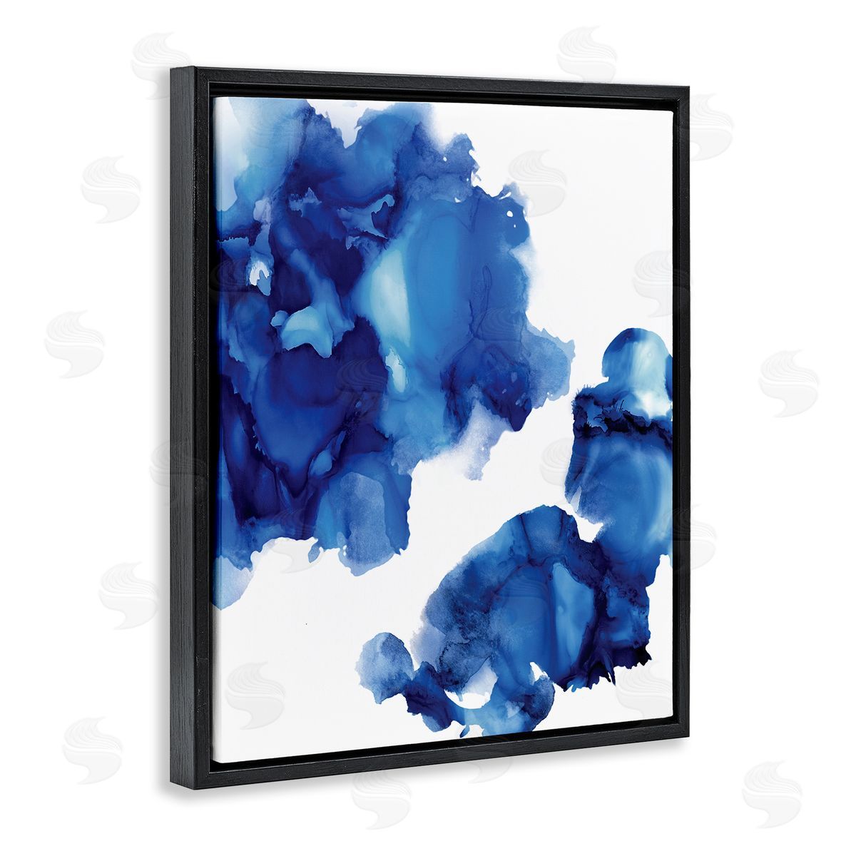 Lauren Mitchell Blue Ink Blot Abstraction Over White