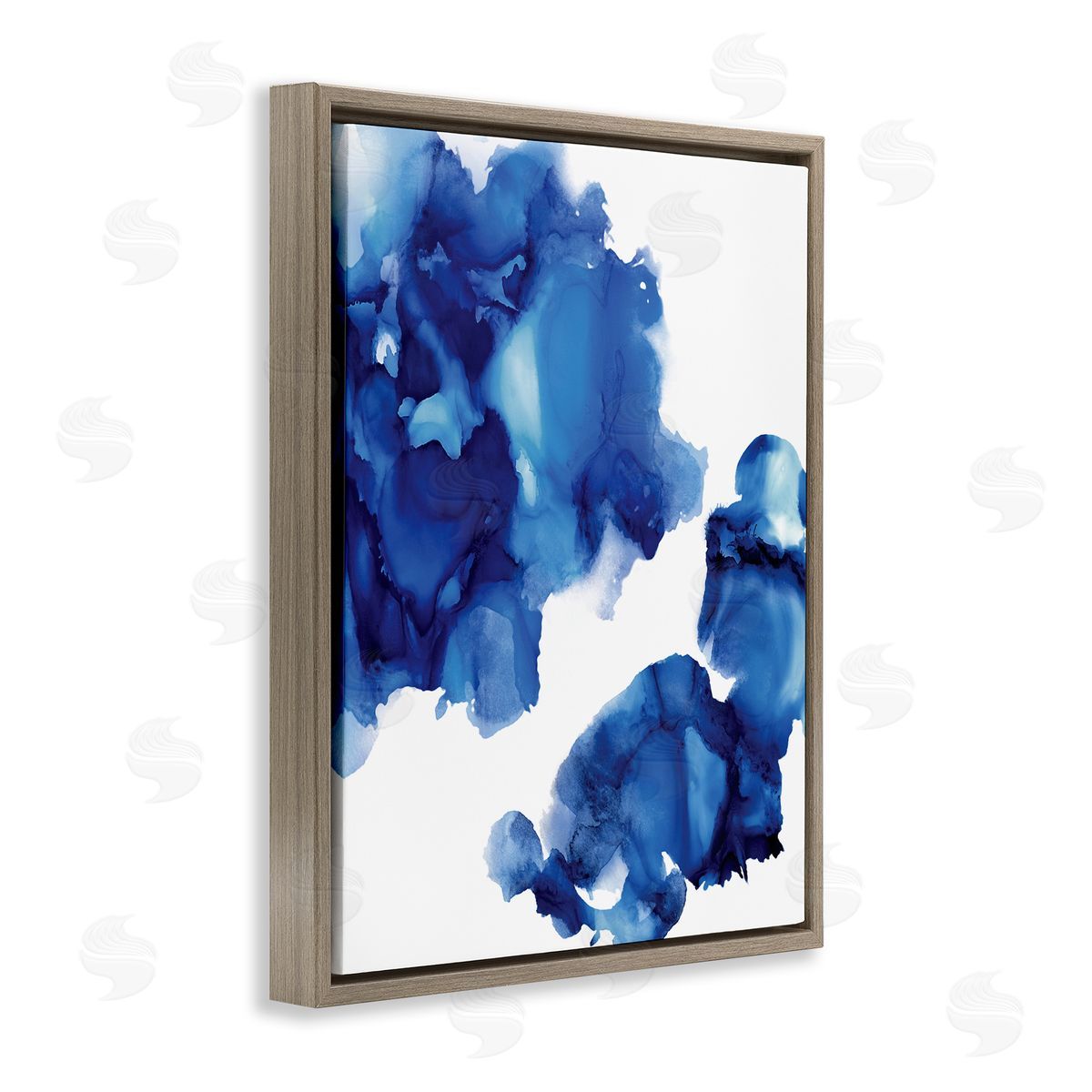 Lauren Mitchell Blue Ink Blot Abstraction Over White