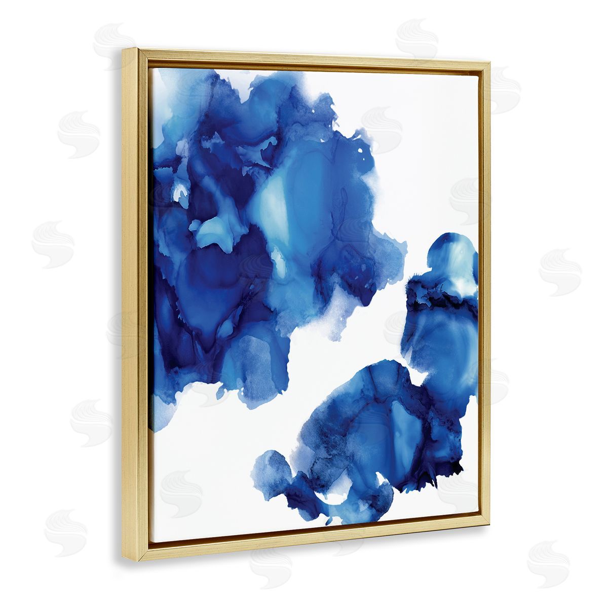 Lauren Mitchell Blue Ink Blot Abstraction Over White