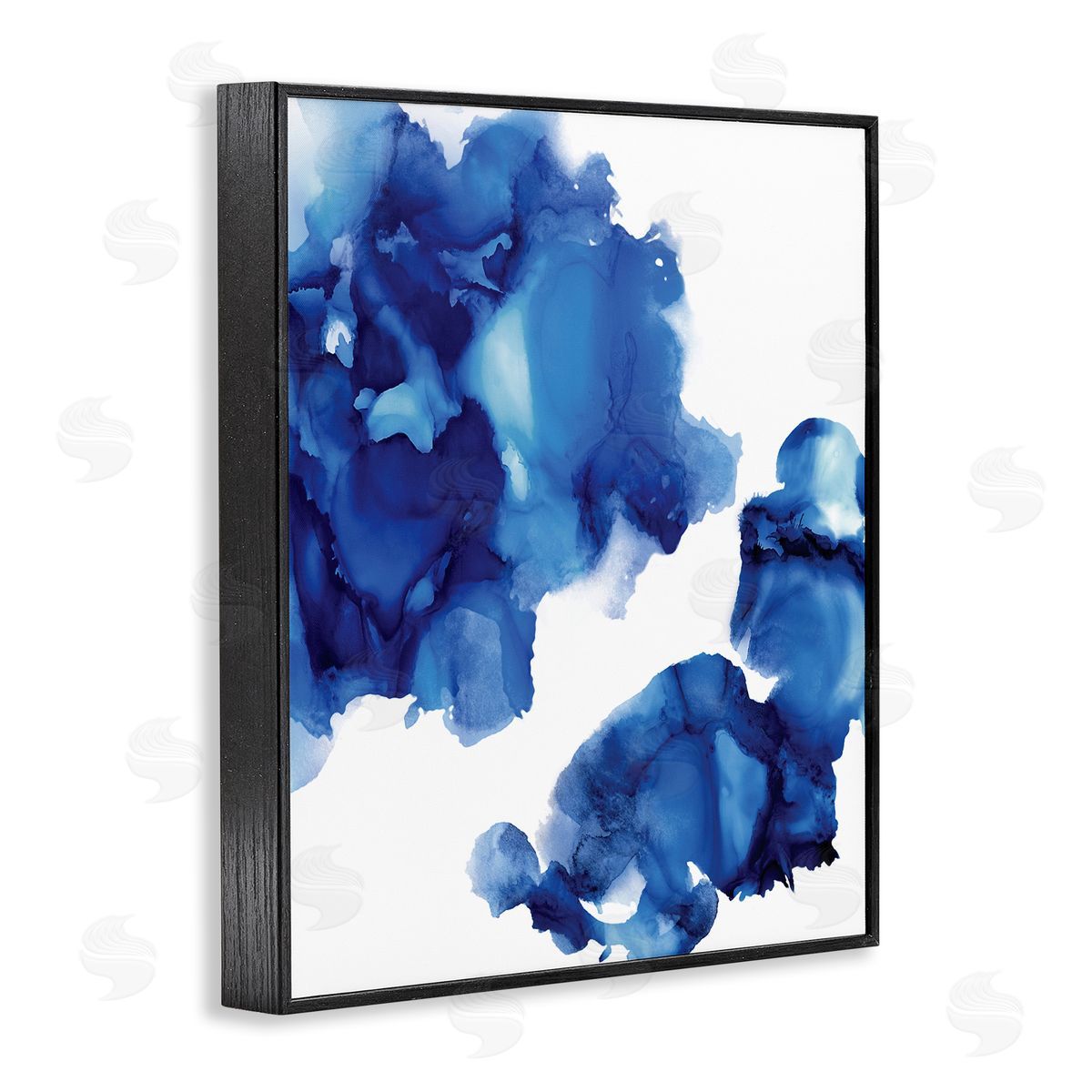 Lauren Mitchell Blue Ink Blot Abstraction Over White