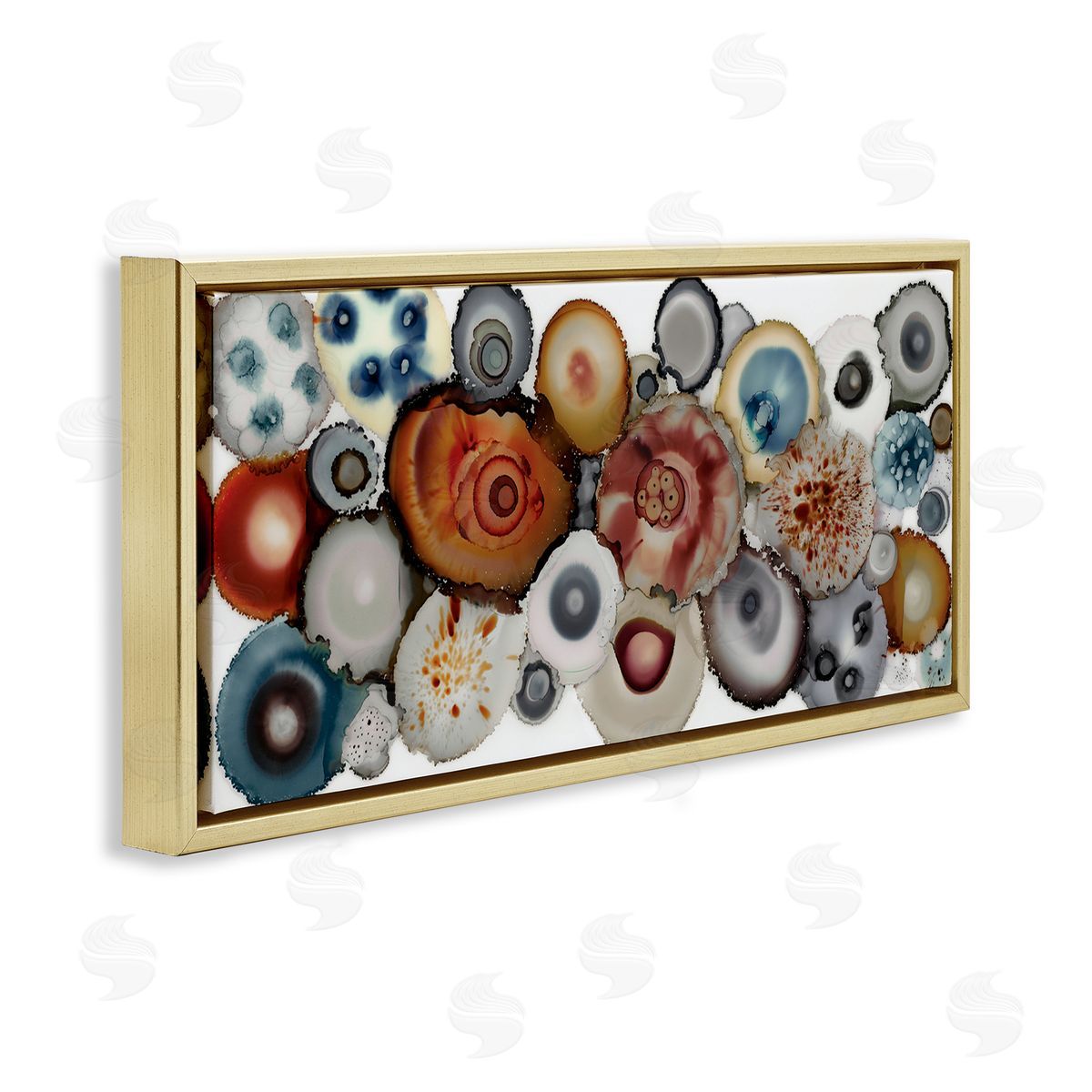 Laura Van Horne Collage of Earth Geodes Natural Blue Brown Grey