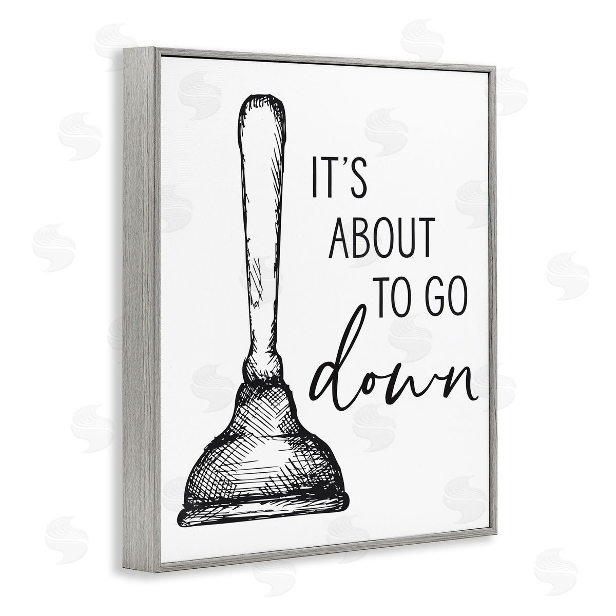 Lettered and Lined About To Go Down Phrase Humor Toilet Plunger
